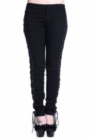  =CORSET STYLE BLACK SKINNY JEANS= Banned TBN428 -  