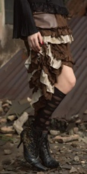  Steampunk Long skirt Brown -  4