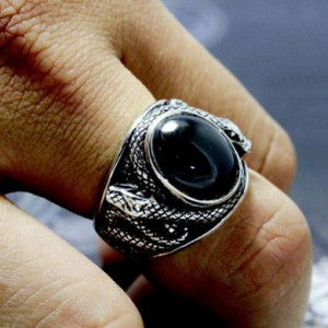  Black gemstone ring Yiwu Hecheng Jewelry Strength Supplier R1217 -  