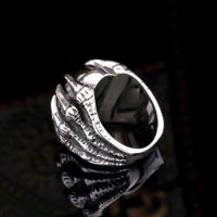     steel soldier High Qiuality Heavy Metal Dragon Claw Ring CZ zircon Exaggerated Personality Jewelry f International BR8-046_RD -  
