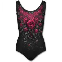  BLOOD ROSE - Allover Scoop Back Padded Swimsuit Spiral Direct K018G661 -  