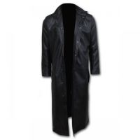  DEATH BONES - Gothic Trench Coat PU-Leather with Full Zip Spiral Direct T126M658 -  