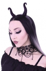  Diabolical Headband, Maleficent horns, gothic, black headpiece Re-Style Diabolical Headband, Maleficent horns, gothic, black headpiece -  