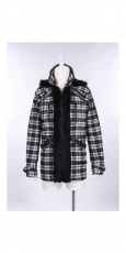  black white plaid coat RQ-BL 91016bk -  