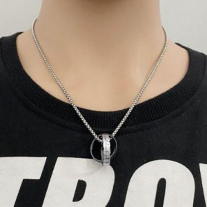  Double-ring titanium steel pendant Dongguan Changan Chuang Steel Jewelry Factory DZ0026/A -  