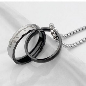  Double-ring titanium steel pendant Dongguan Changan Chuang Steel Jewelry Factory DZ0026/A -  