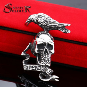  steel soldier moive style the expendable pendant necklace punk skull cool jewelry men personality je - 