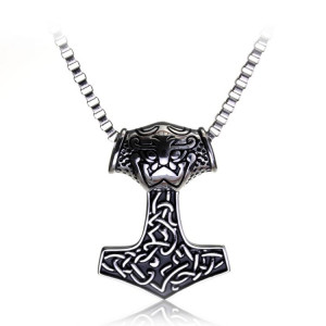  Thor hammer necklace the dark world Alloy THOR S HAMMER Norse Magick Mjolnir Men s Pewter - 