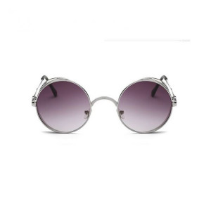  Steampunk Vintage Fashion Ladies Round Sunglasses Women Men Brand Designer Metal Carving Male Female - 