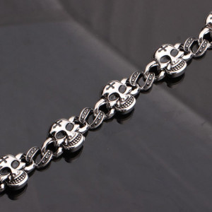  Cool Punk Skull Men Bracelet High Quality Stainless Steel Cuff Bracelets - 