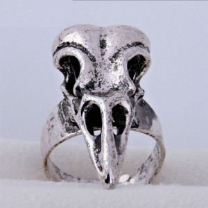  Anillos Rings Sapphire Jewelry Vintage Fashion Jewelry Squads Skull Tattoo Crow Steel Men's Rin - 