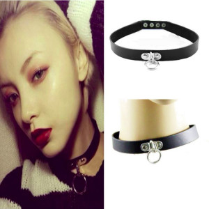  Hot 1 PCS Punk Lady Gothic Leather Choker Heart Chain Spike Rivet Buckle Collar Necklace - 