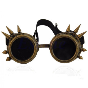  Victorian Gothic Cosplay Rivet Steampunk Goggles Glasses Welding Punk - 