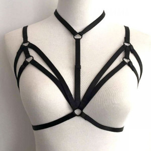  Summer Women Harness Caged Plunge Low Cut bra Exotic sexy lingerie cosplay bondage Gothic Lingerie b - 