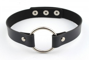    Leather Choker Necklace - 