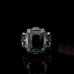     Green Gem Finger Ring - 