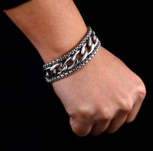  Punk wide men bracelet - 