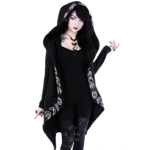  Black Long Women Hoodie - 