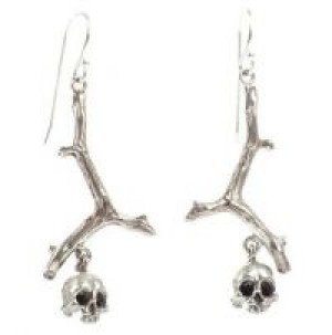  Punk Branch Skull Skeleton Biker Twig Charm Earrings International Punk Branch Skull Skeleton Biker Twig Charm Earrings -  