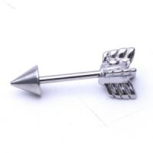  1pcs Silver Surgical Stainless Steel Stud Earring Arrow Shape Ear Tragus Piercing Fake Taper Fo International 1pcs Silver Surgical Stainless Steel Stud Earring Arrow Shape Ear Trag -  