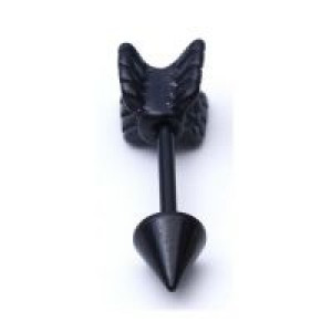  1pcs BLACK Stainless Steel Stud Earring Arrow Shape Ear Tragus Piercing Fake Taper Fo International 1pcs BLACK Stainless Steel Stud Earring Arrow Shape Ear Tragus Piercin -  