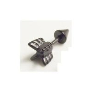  1pcs BLACK Stainless Steel Stud Earring Arrow Shape Ear Tragus Piercing Fake Taper Fo International 1pcs BLACK Stainless Steel Stud Earring Arrow Shape Ear Tragus Piercin -  