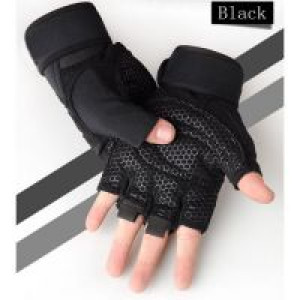  Gym Body Building Training Sports Fitness WeightLifting Gloves For Men And Women Custom International black -  