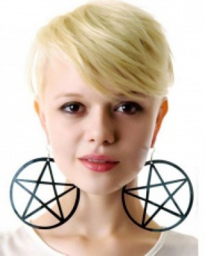  Black David Big Star Earrings Exaggerated Acrylic Circle Earrings For Women Nightclubs Bars Fashion International 66FFDS -  