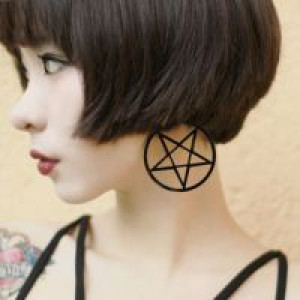  Black David Big Star Earrings Exaggerated Acrylic Circle Earrings For Women Nightclubs Bars Fashion International 66FFDS -  