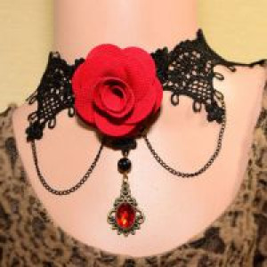  New Women Vintage Handmade Retro Short Gothic Lace Flower Choker Necklace Pendant Jewellery mujer bi International New Women Vintage Handmade Retro Short Gothic Lace Flower Choker Neckl -  