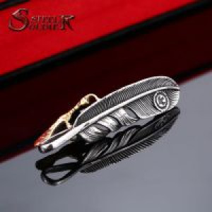  Steel soldier fashion men stainless steel gold eagle claw feather pendant titanium steel gothic styl International BP8-154 -  
