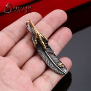  Steel soldier fashion men stainless steel gold eagle claw feather pendant titanium steel gothic styl International BP8-154 -  