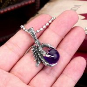  steel soldier personality men dragon claw with blue stone pendant fashion 316l stainless steel neckl International BP8-071 purple -  