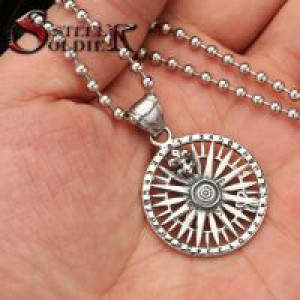  Steel soldier hot sale compass pendant for woman and men fashion exquisite pendant necklace BP8 027 International BP8-027 -  
