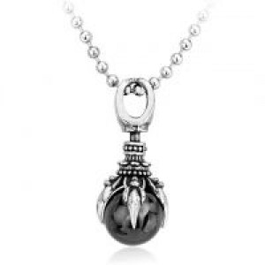  Steel soldier exquisite stainless steel claw stone pendant red black blue stone pendant jewelry BP8 International BP8-122 black -  