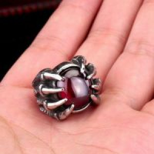  Steel soldier Fashion Men s Stainess Steel Cool Superman Ring Superhero Ring Titanium Steel Jewelry International red -  