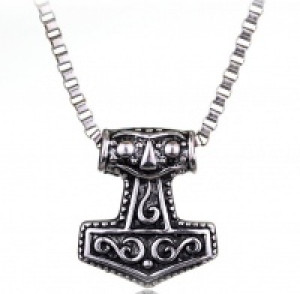  Thor hammer necklace the dark world Alloy THOR S HAMMER Norse Magick Mjolnir Men s Pewter International 1342 -  