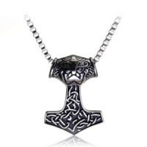  Thor hammer necklace the dark world Alloy THOR S HAMMER Norse Magick Mjolnir Men s Pewter International 1324 -  
