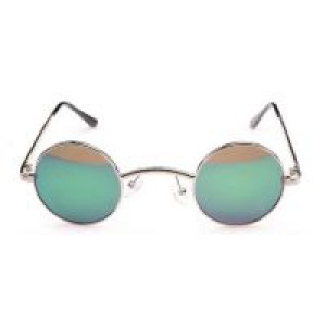Очки Goth Steampunk Goggles Sunglasses Women Men Retro Coating Mirror Round Sun Glasses Unisex International green - маленькая картинка
