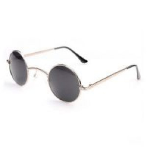  Goth Steampunk Goggles Sunglasses Women Men Retro Coating Mirror Round Sun Glasses Unisex International silver and grey -  
