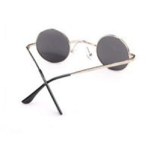  Goth Steampunk Goggles Sunglasses Women Men Retro Coating Mirror Round Sun Glasses Unisex International silver and grey -  