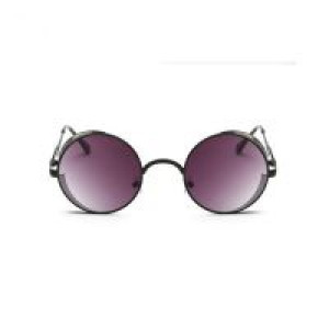  Steampunk Vintage Fashion Ladies Round Sunglasses Women Men Brand Designer Metal Carving Male Female International black black -  