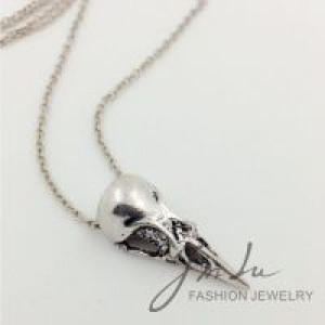  Personalized Vintage Punk Jewelry Necklace Antique Silver Necklace Bird Skull Pendant Necklace Gothi International SMT17 -  