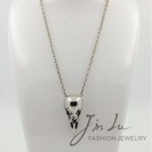  Personalized Vintage Punk Jewelry Necklace Antique Silver Necklace Bird Skull Pendant Necklace Gothi International SMT17 -  