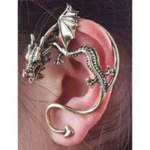  Trendy Vintage Gothic Punk Temptation Ear Cuff Metal Dragon Bite Wrap Earrings International F4F60 -  