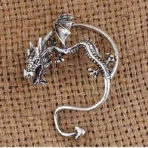  Trendy Vintage Gothic Punk Temptation Ear Cuff Metal Dragon Bite Wrap Earrings International F4F60 -  