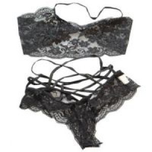   Women Beauty Lingerie Lace Dress Underwear Black Babydoll Sleepwear G-string International V4V10_bk -  