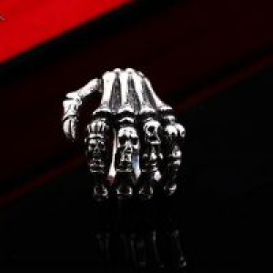  steel soldier new style wholesale skull hand ring Stainless Steel High Quality Skull Punk Man's International BR8-328 -  