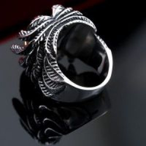  Steel soldier stainless steel 18k gold skull ring punk winged skull jewelry for men International BR8-365 -  