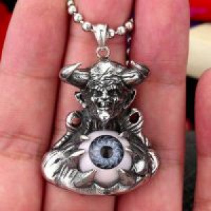  steel soldier personality stainless steel skull eye pendant punk evil skull eye men titanium steel p International BP8-124 -  